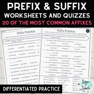 Prefix and Suffix Activities - Snips and Snails Teaching