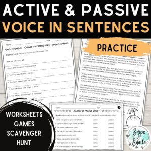 Active And Passive Voice Activities - Snips And Snails Teaching