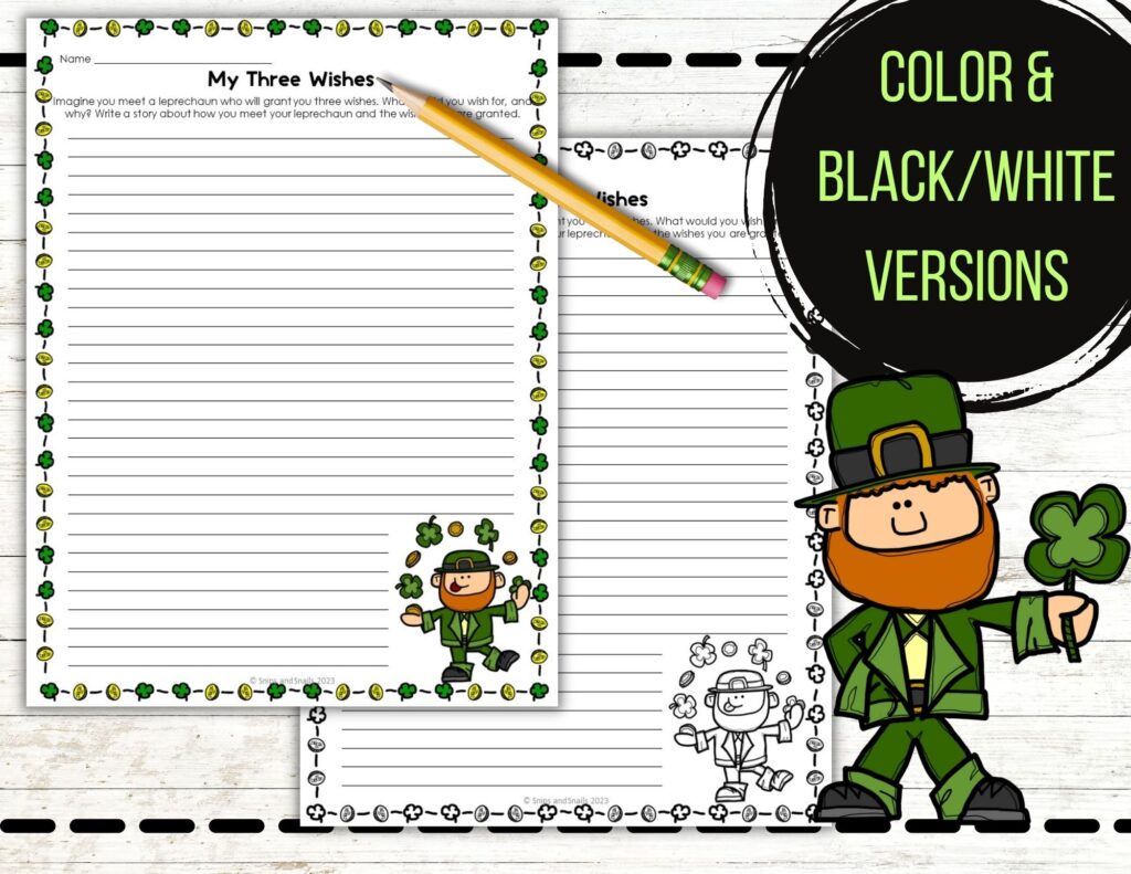 St. Patrick's Day writing pages